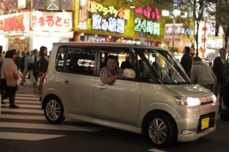 Picture shows: Mike Brewer in Diahatsu Tanto; car 10 in Japan